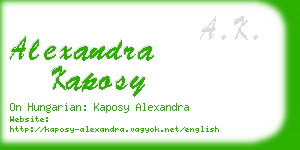 alexandra kaposy business card